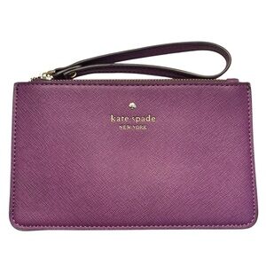 Kate Spade New York Purple Saffiano Leather Zip Wristlet